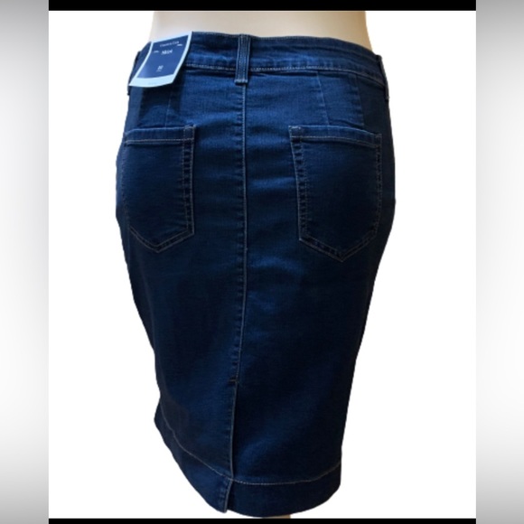 Charter Club Womens Jean Skirt Size 12 Stretch Denim Bottoms Button Front - Picture 4 of 4